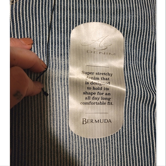 NWT A3 Denim Pin Striped Bermuda Shorts - Picture 2 of 4